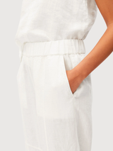 Barrel Pant Pull On Linen White | Armedangels