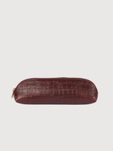 Astuccio piccolo - Pelle stampa coccodrillo color ciliegia scuro | O my bag