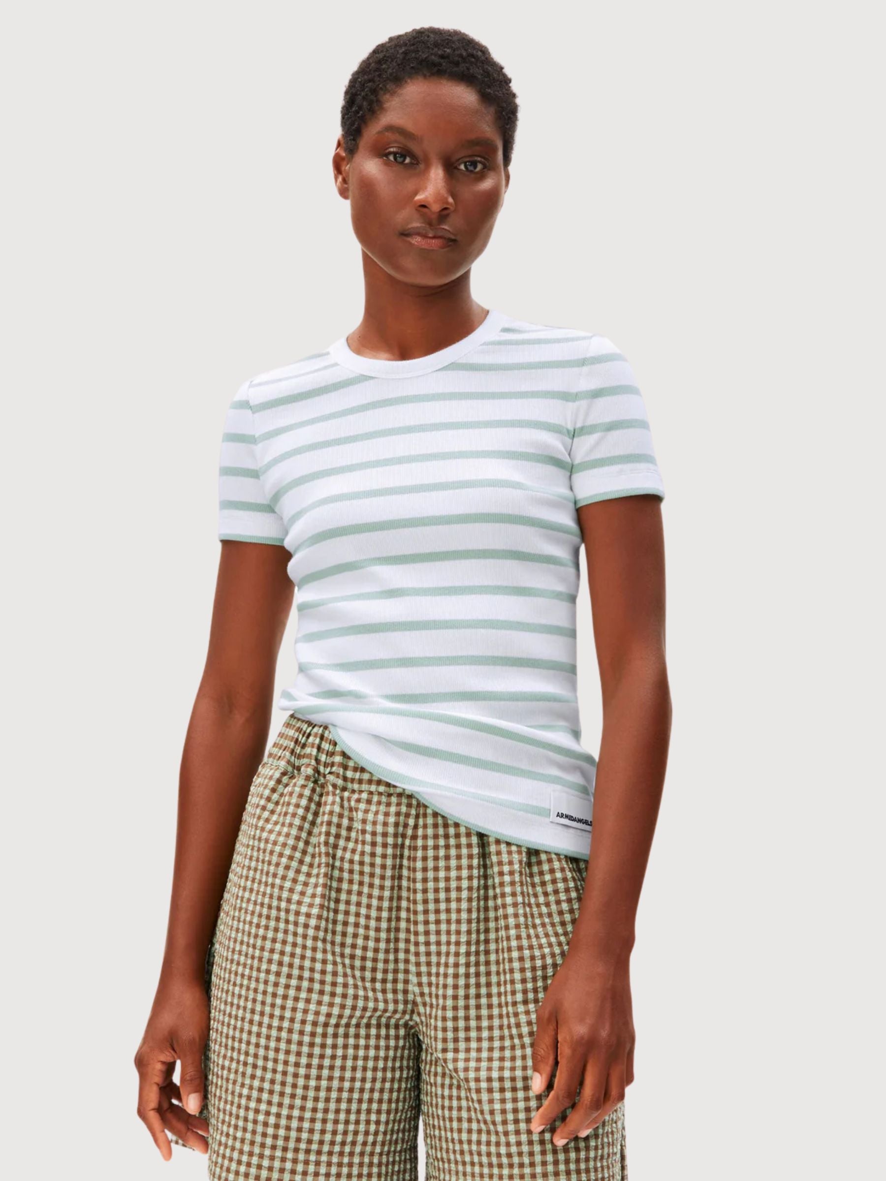 Kardaa Stripes T-Shirt Weiß-Foam | ARMEDANGELS