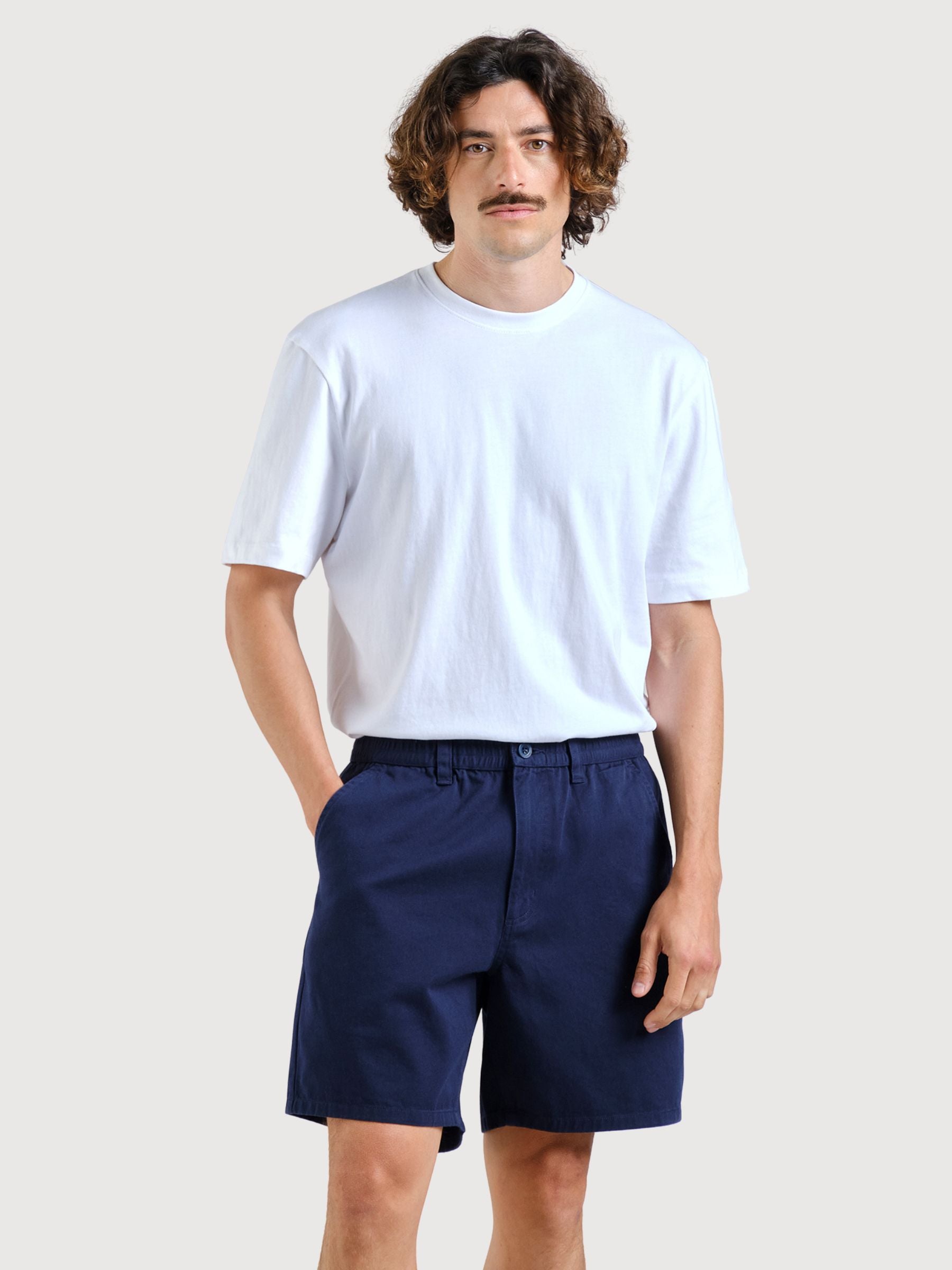 Shorts Chino Olmen Cotone Blu Navy | DEDICATED