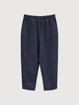 Pants Straight Leg Linen Woman Ink Blue | Mazine