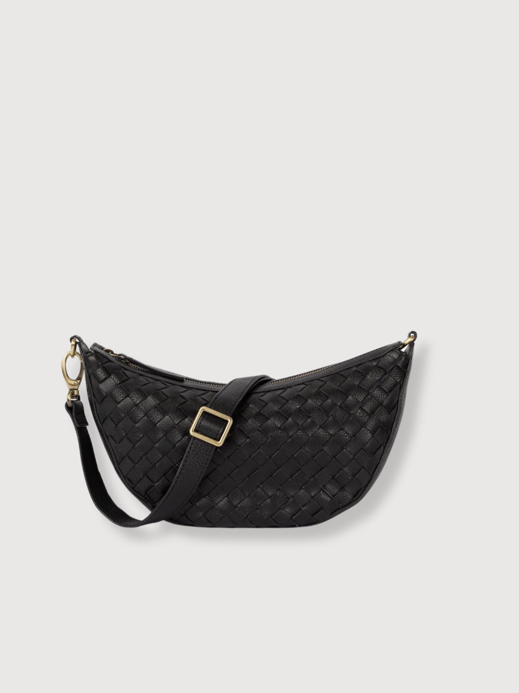 Tasche Leo Schwarz gewebtes Leder | O My Bag