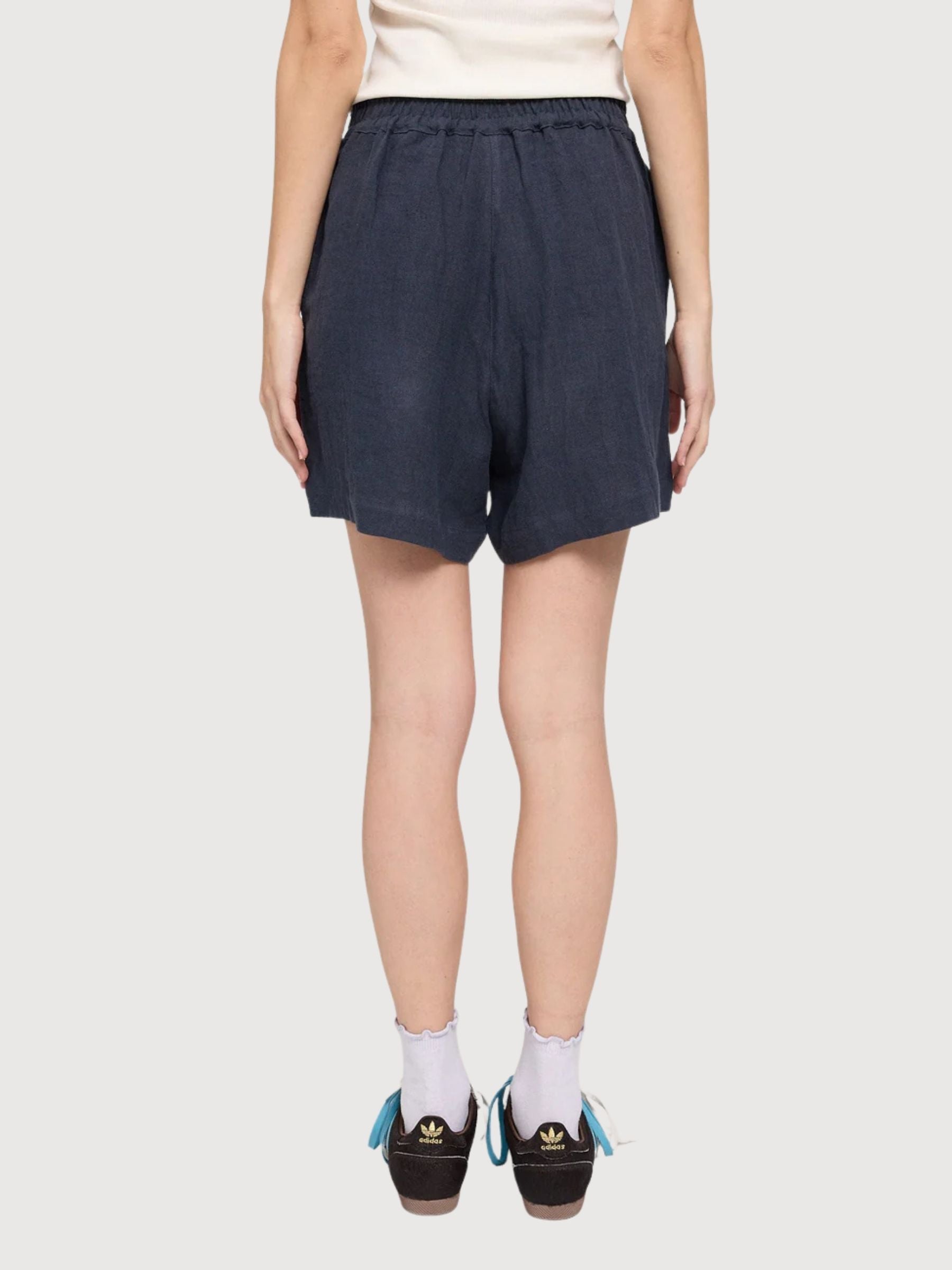 Shorts Leinen Damen Tintenblau | Mazine