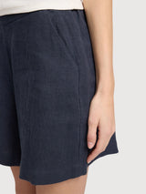 Shorts Linen Woman Ink Blue | Mazine