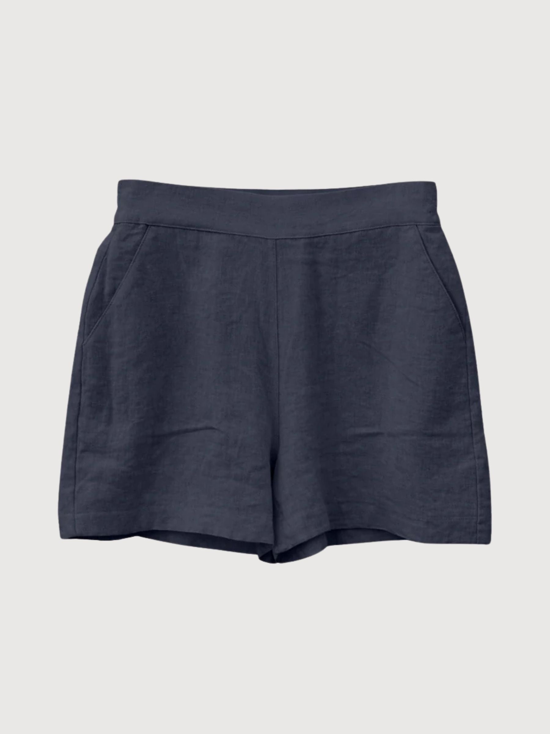 Shorts Leinen Damen Tintenblau | Mazine