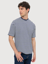T-Shirt Tancredi Viscose Man Blue/White | Rifo