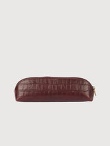 Astuccio piccolo - Pelle stampa coccodrillo color ciliegia scuro | O my bag