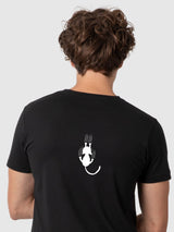 Daniel Black T-shirt with Cat Back Print | Re-Bello