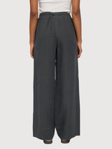 Trouser Drawstring Linen Woman Anthra | Mazine