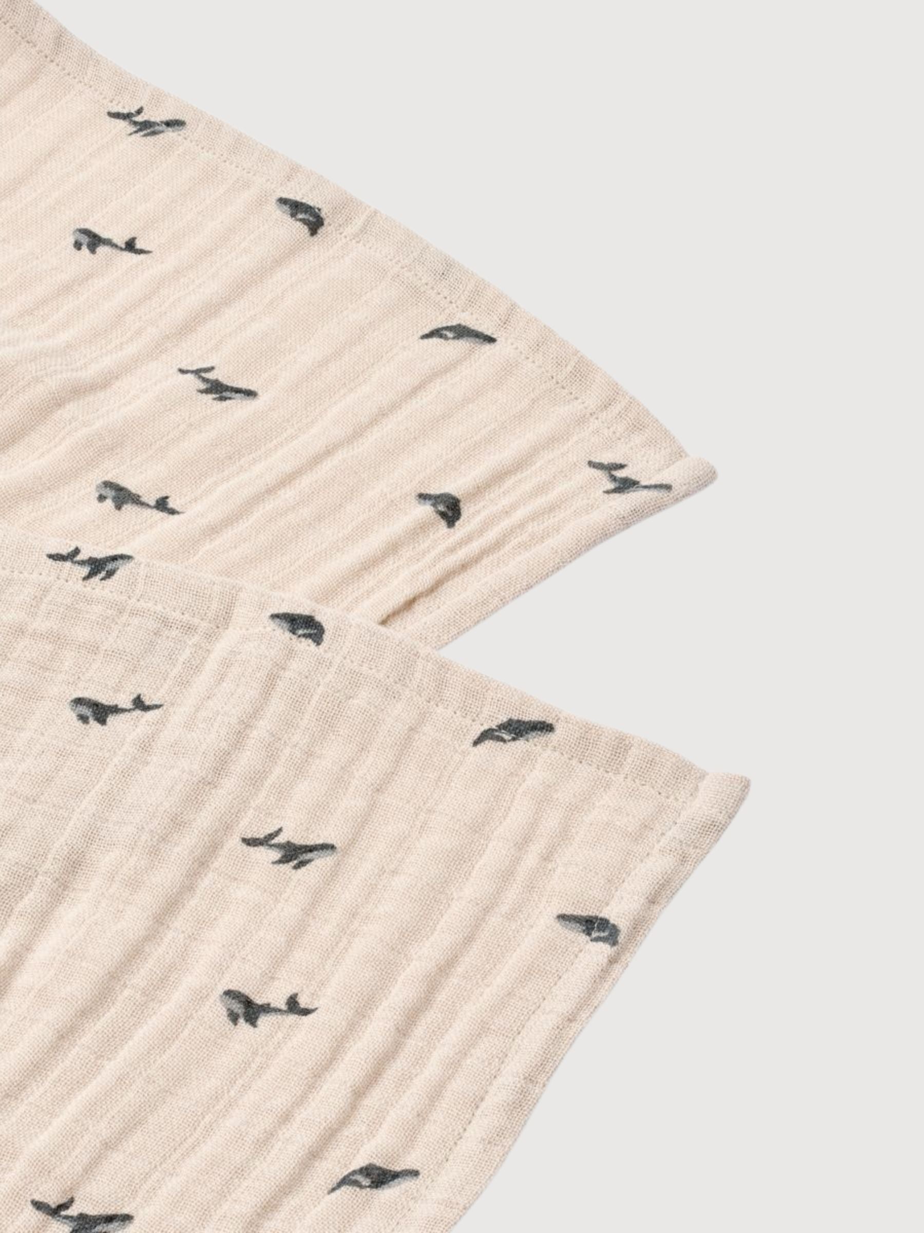 Lewis Muslin Cloth 2 Pack Mini whale | LIEWOOD