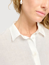 Shirt ShortSleeve Linen Woman BrightWhite | Mazine