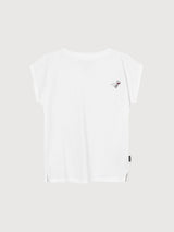 T-Shirt Visby Wine White Woman Cotton | Dedicated