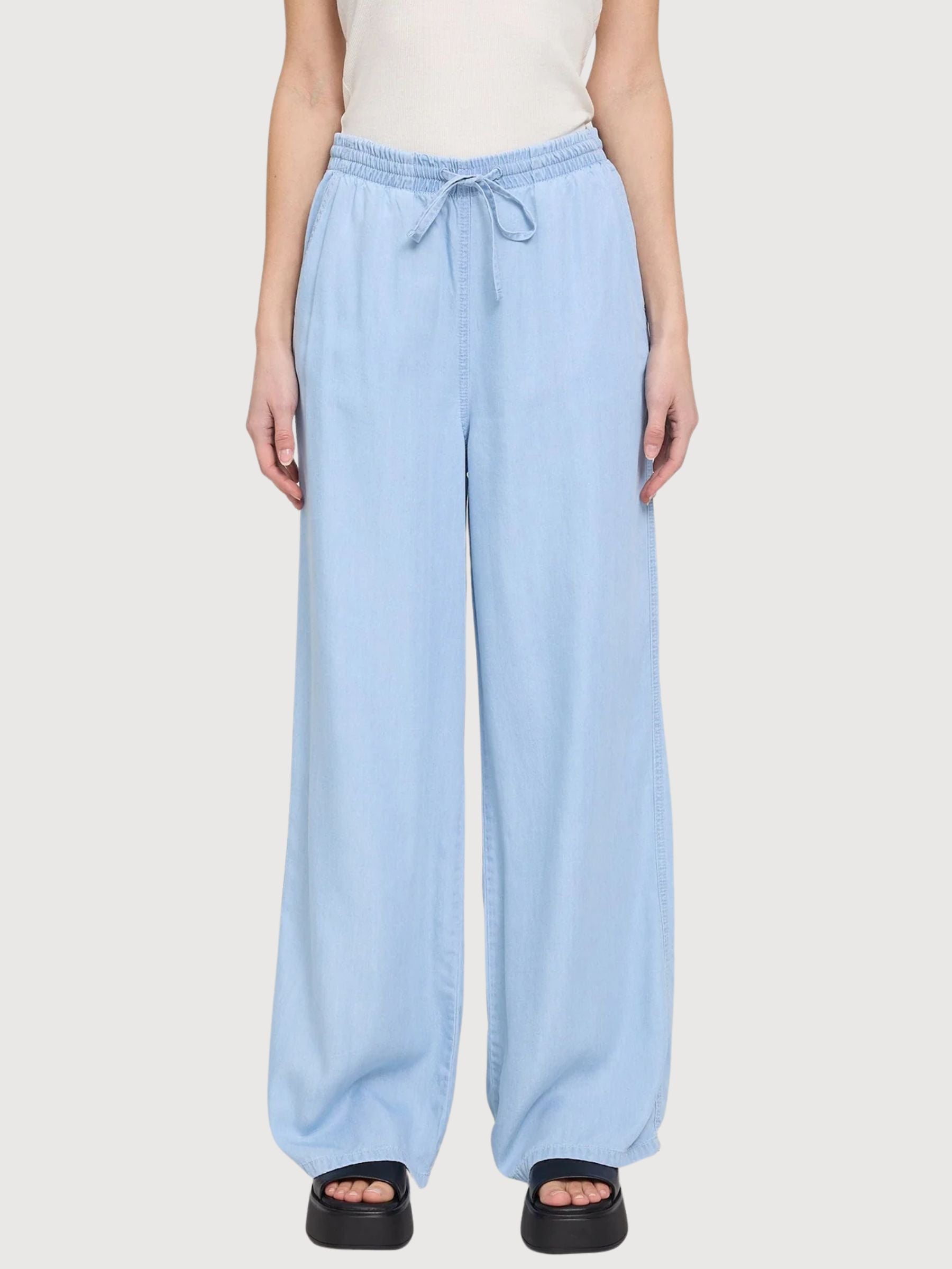 Trouser Drawstring Tencel Woman LightBlue | Mazine