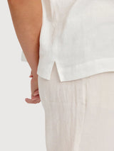 Shirt ShortSleeve Linen Woman BrightWhite | Mazine