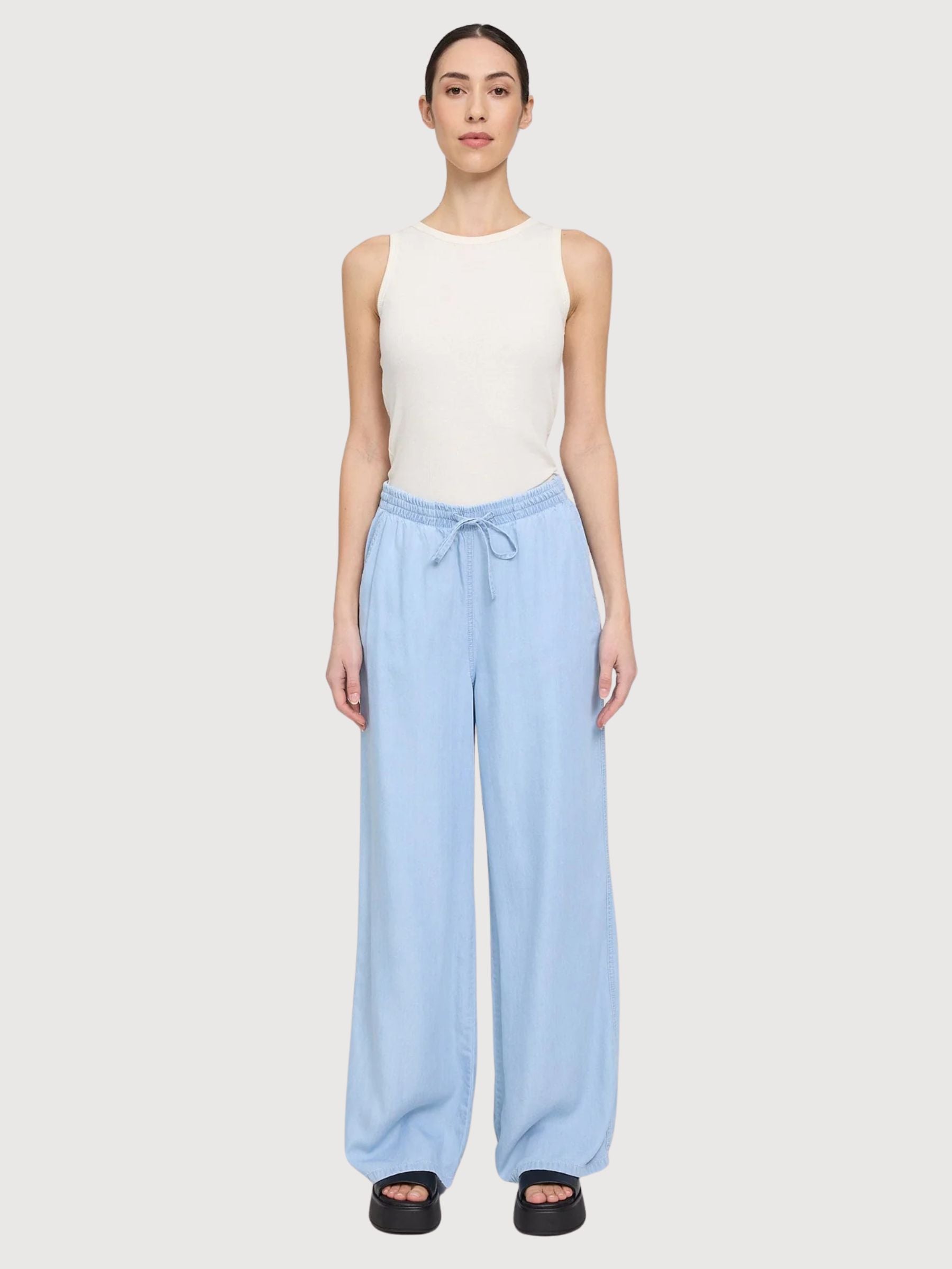 Trouser Drawstring Tencel Woman LightBlue | Mazine
