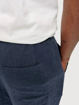 Trouser Linen Pull-On Man Ink Blue | Mazine