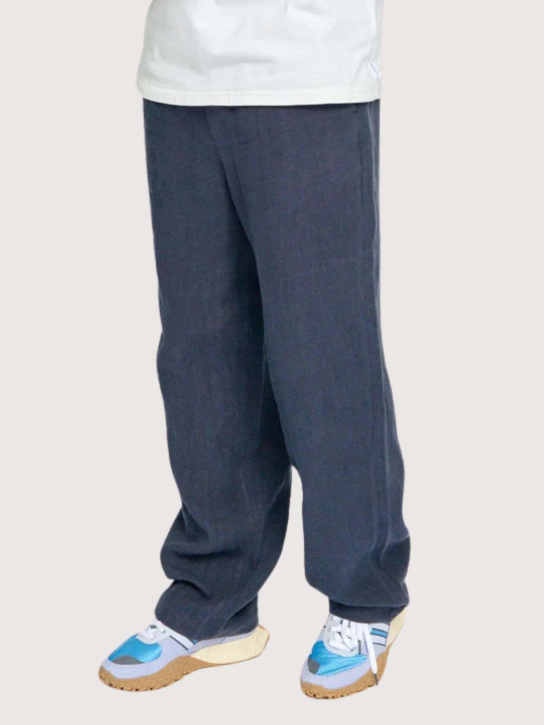 Hose Leinen Pull-On Mann Tintenblau | Mazine