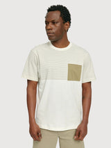 TShirt Halfway Striped Man OffWhite/Olive | Mazine