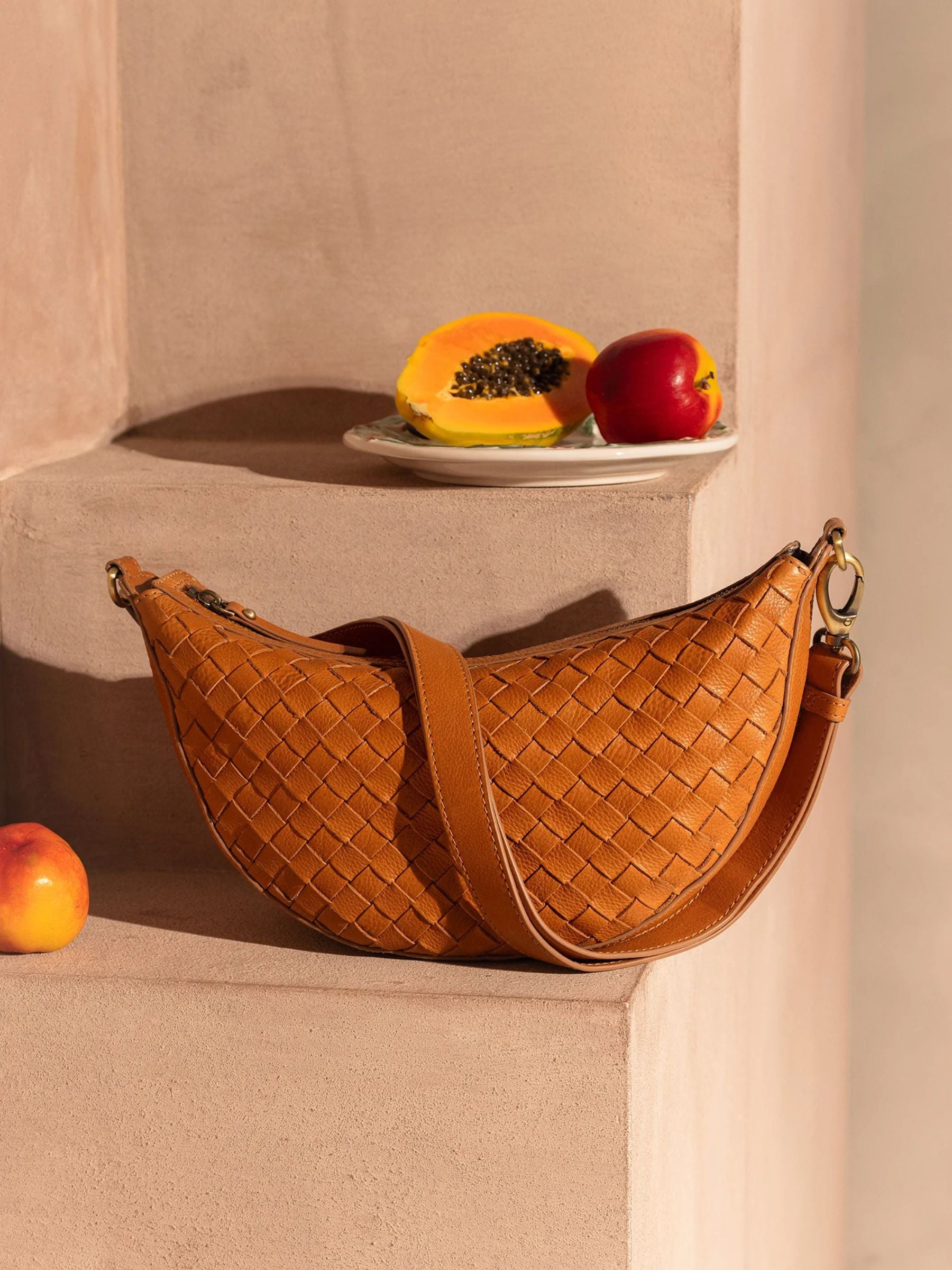 Tasche Leo Geflochtenes Leder Braun | O My Bag