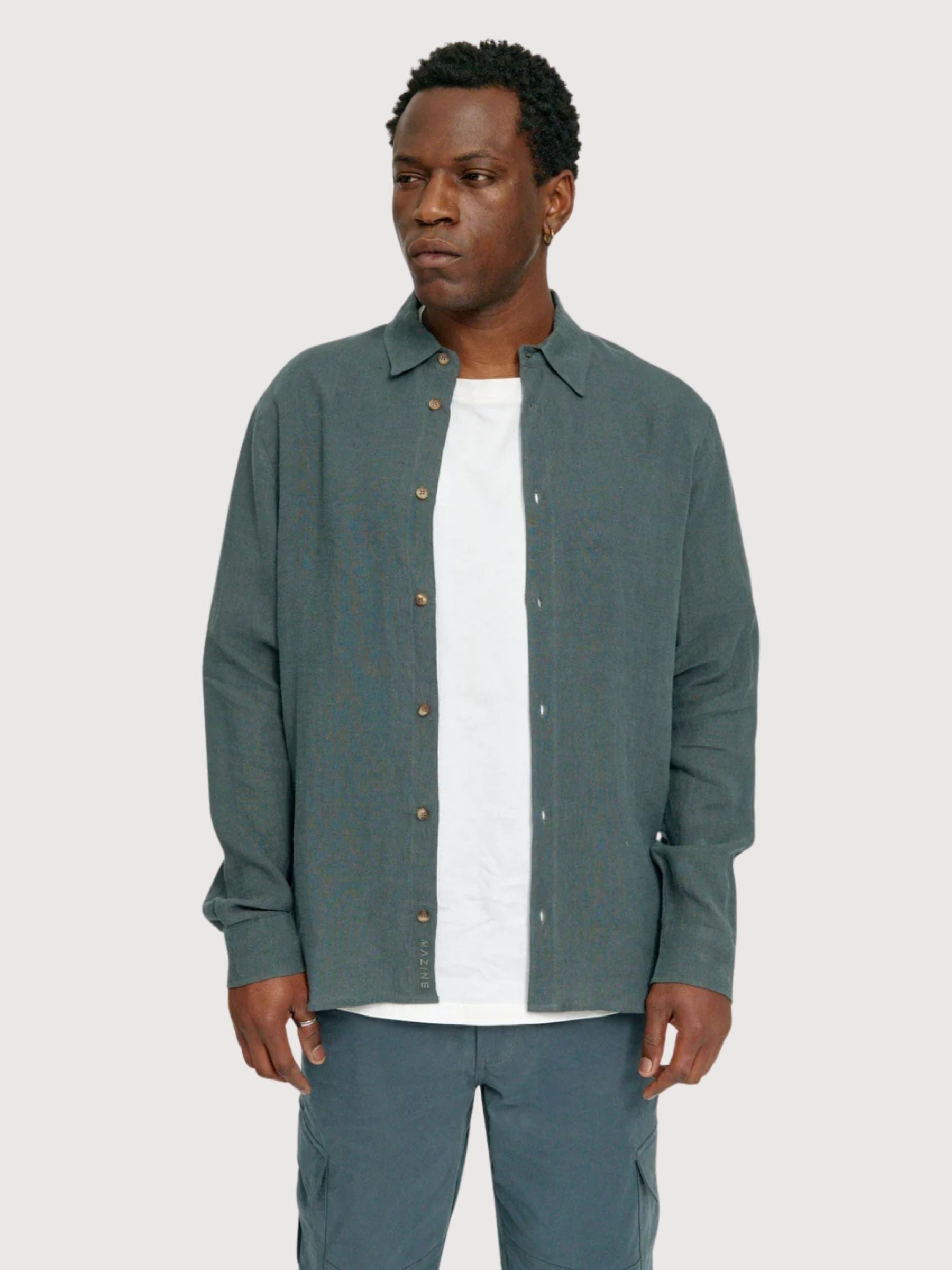 Camicia classica in lino da uomo | Mazine