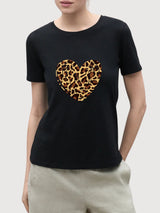 Sara T-shirt Leo Black | Re-bello