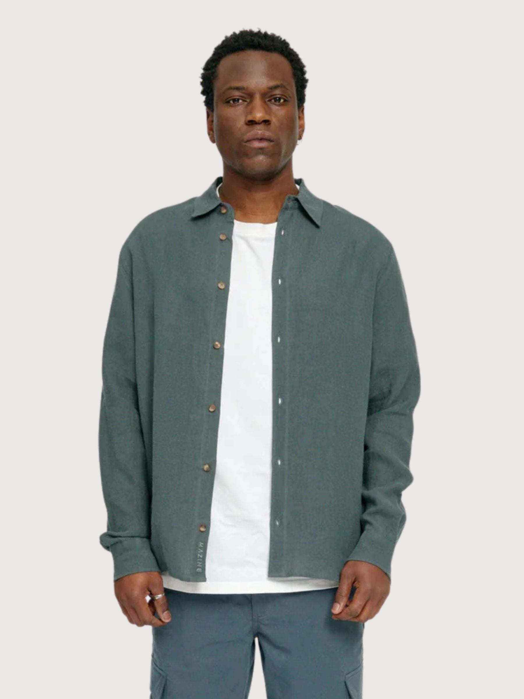 Camicia classica in lino da uomo | Mazine