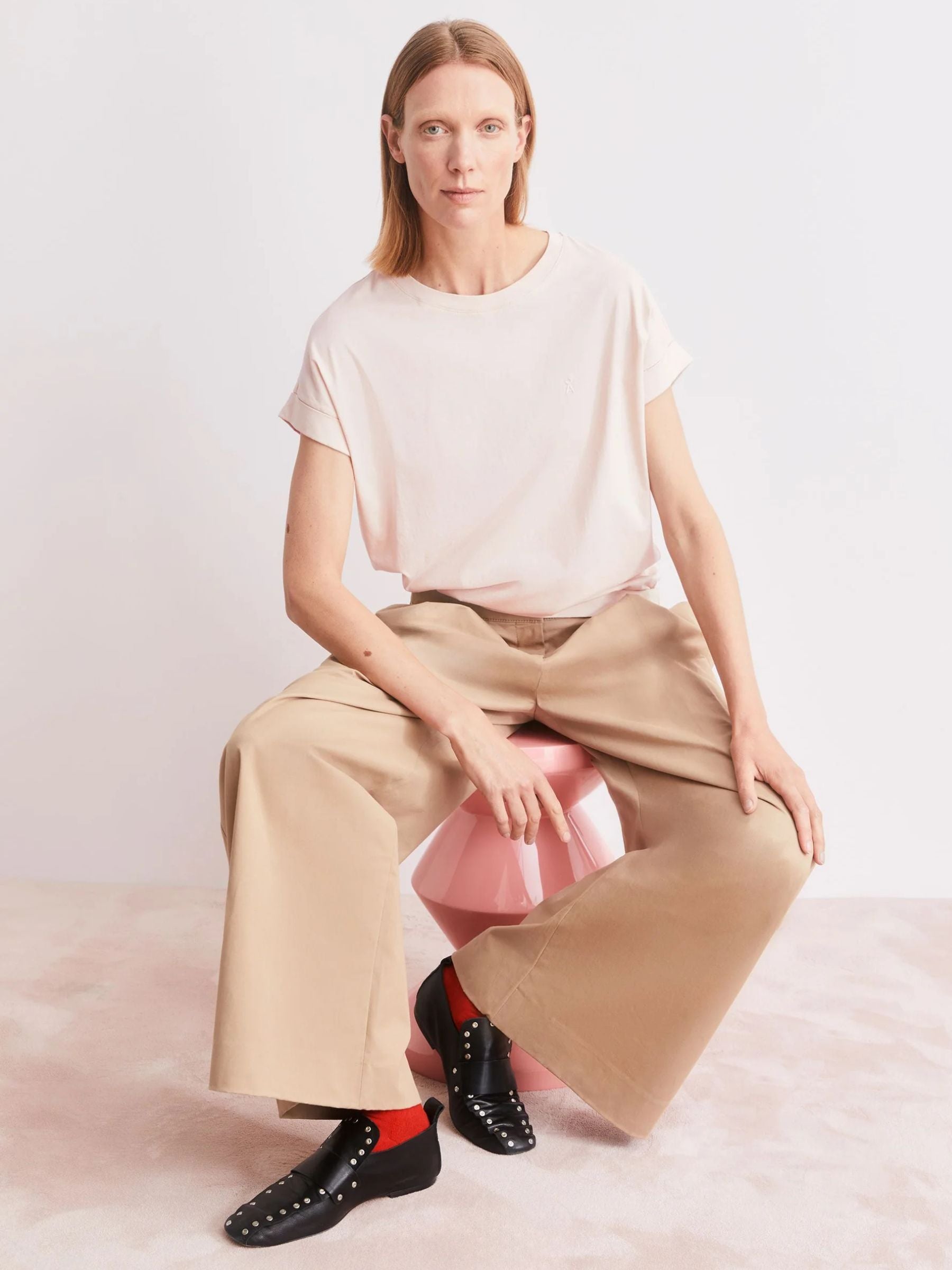 T-Shirt Idaara Tinted Pale Peach | Armedangels