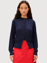 FINE KNIT CARDIGAN Tinted Navy | ARMEDANGELS