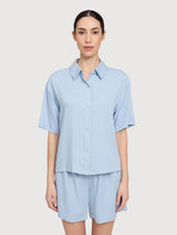 Shirt ShortSleeve Viscose Woman PastelBlu | Mazine