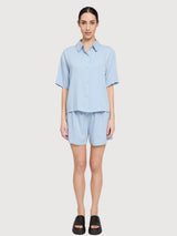 Shirt ShortSleeve Viscose Woman PastelBlu | Mazine