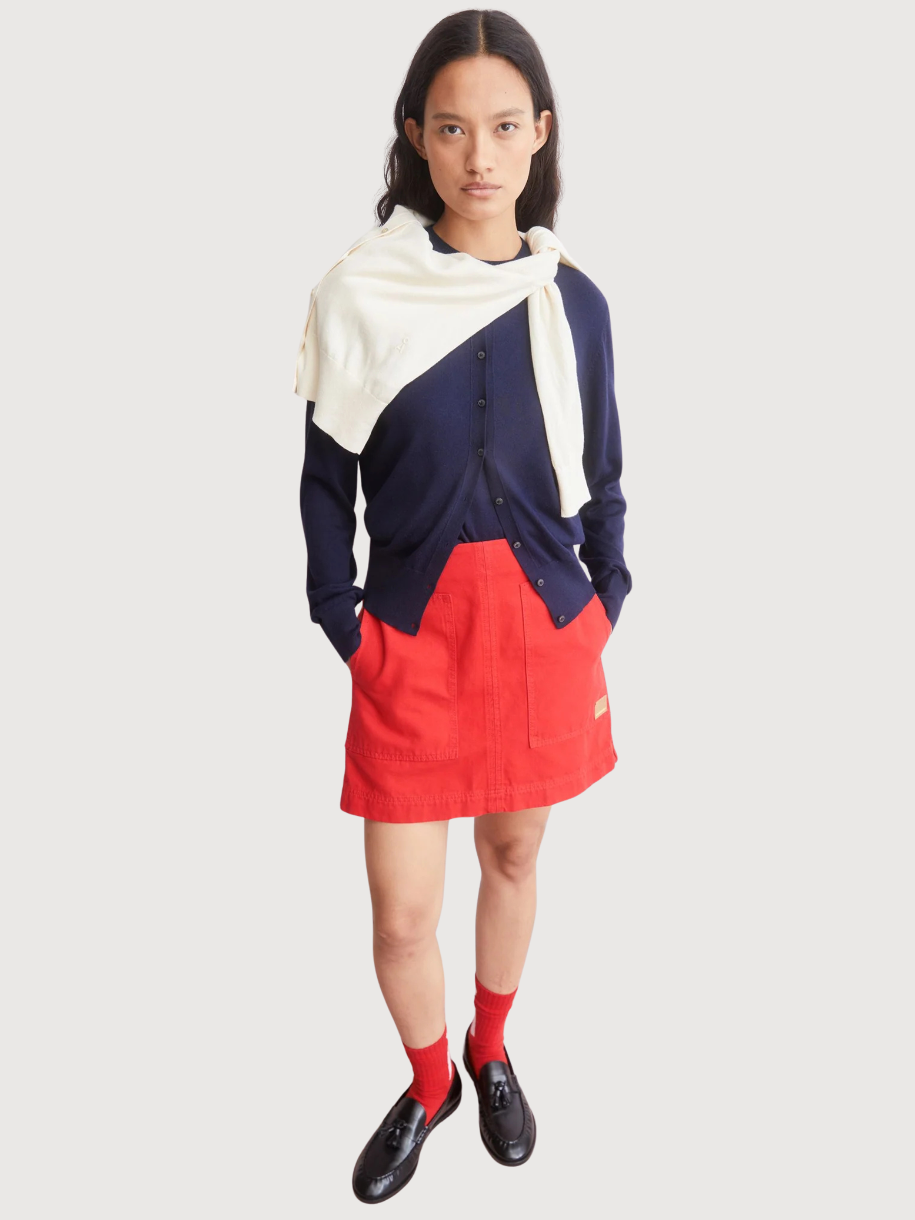 FINE KNIT CARDIGAN Tinted Navy | ARMEDANGELS