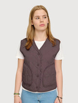 Basic-Weste, leicht gepolstert, Damen, Aubergine | Mazine