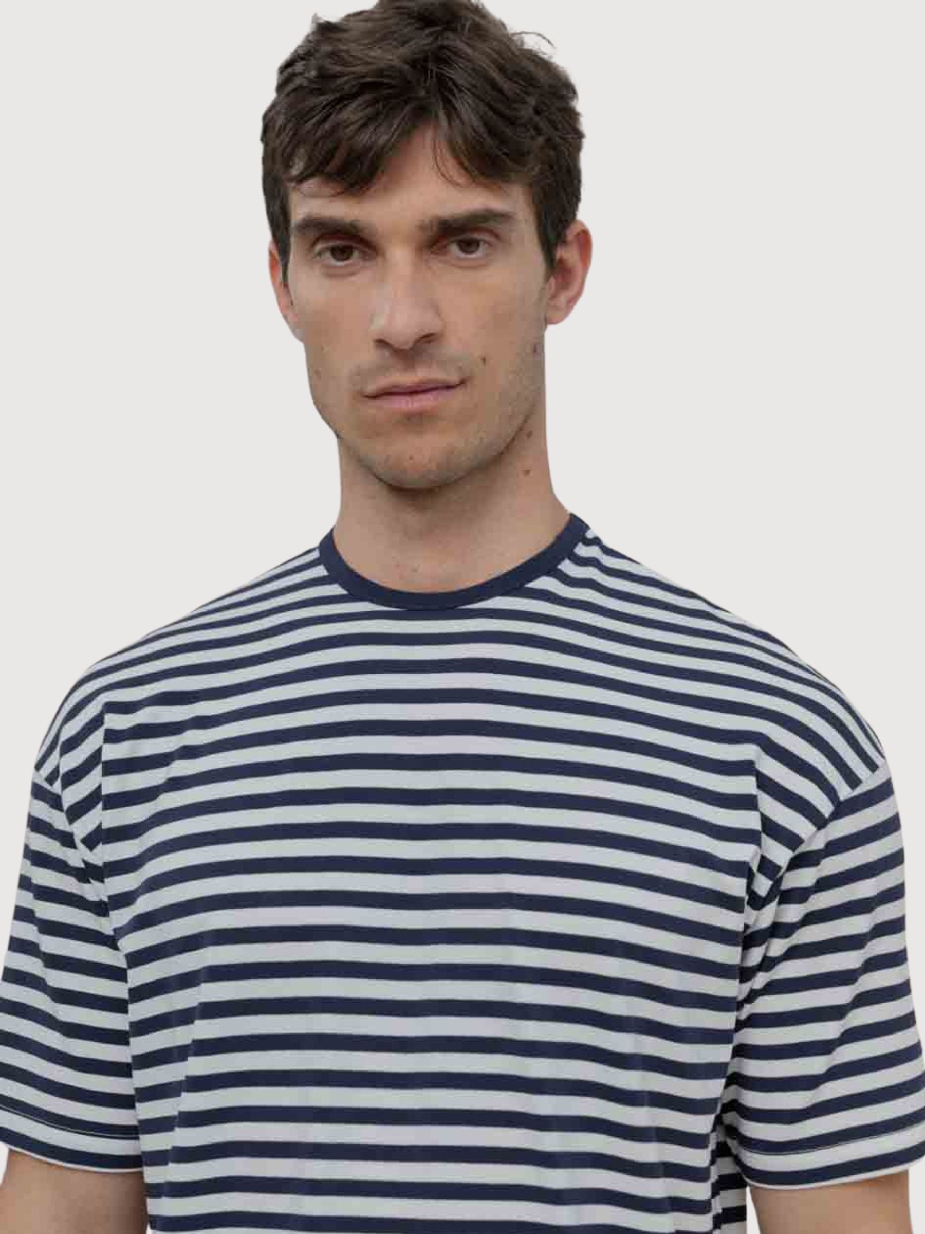 T-Shirt Tancredi Viscose Man Blue/White | Rifo