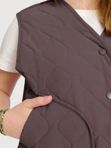 Basic-Weste, leicht gepolstert, Damen, Aubergine | Mazine