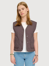 Basic-Weste, leicht gepolstert, Damen, Aubergine | Mazine