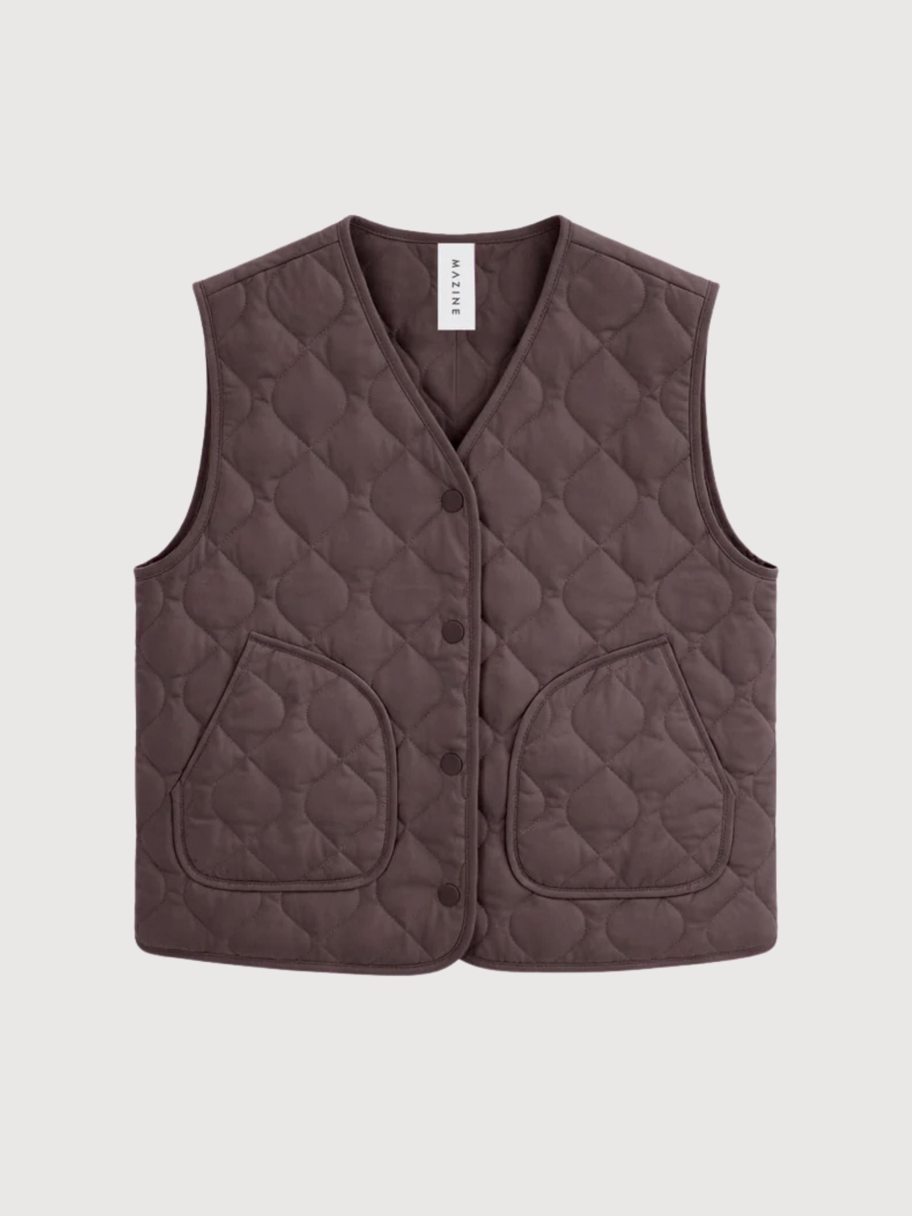 Basic-Weste, leicht gepolstert, Damen, Aubergine | Mazine