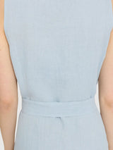 Dress Maxi Sleeveless Linen Pastel Blue | Mazine