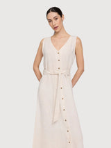 Dress Maxi Sleeveless Linen Moon | Mazine