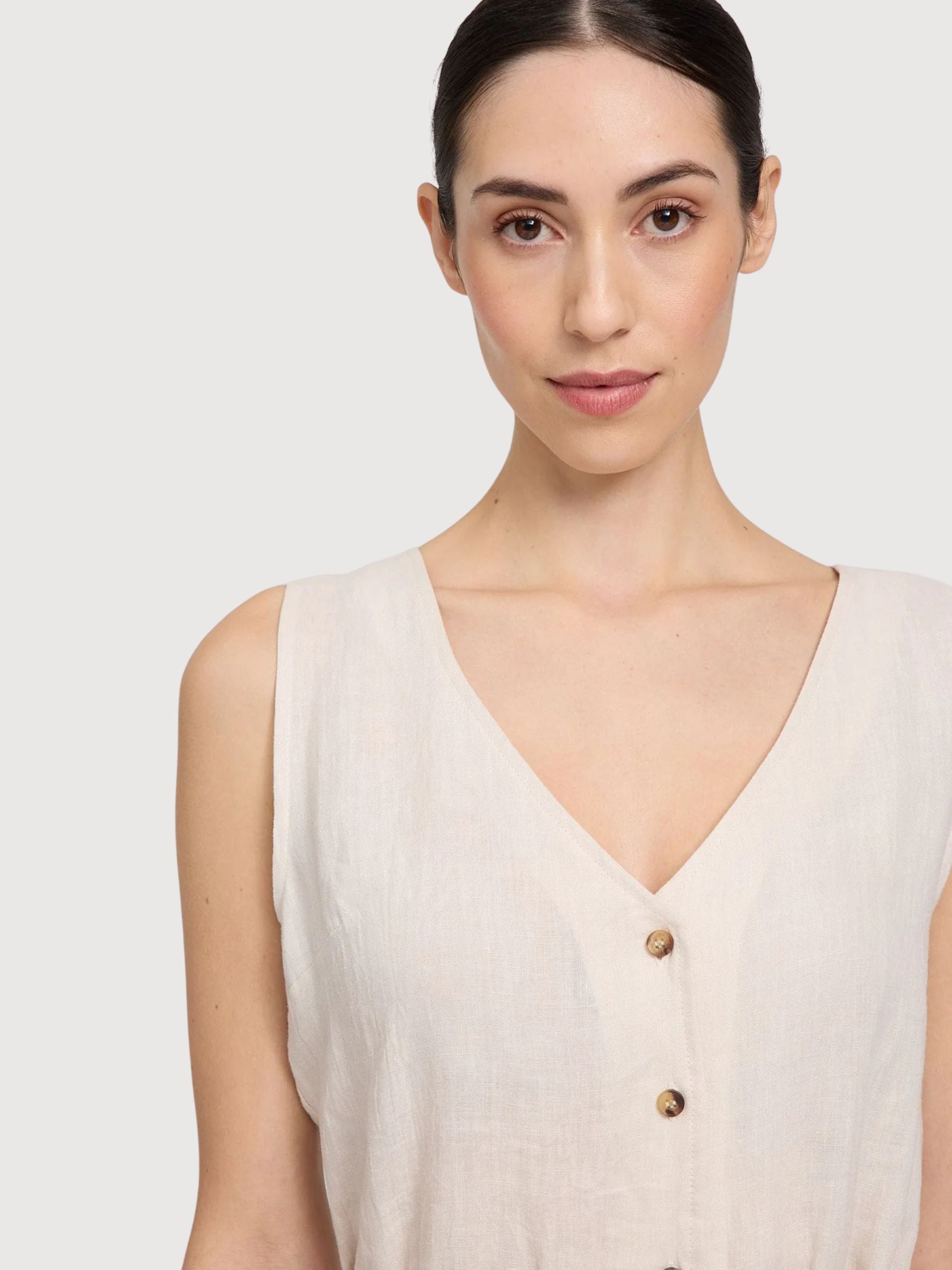 Dress Maxi Sleeveless Linen Moon | Mazine