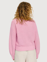 Grobstrickpullover für Damen in Blütenrosa | Mazine