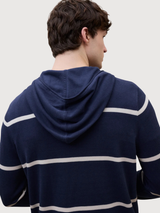 Hoodie Canoa Knit Man Deep Navy/Ecru | Ecoalf