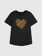 Sara T-shirt Leo Black | Re-bello