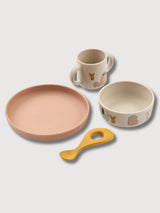 Vivi Silicone Tableware Set 4-Pack Cats & Dogs