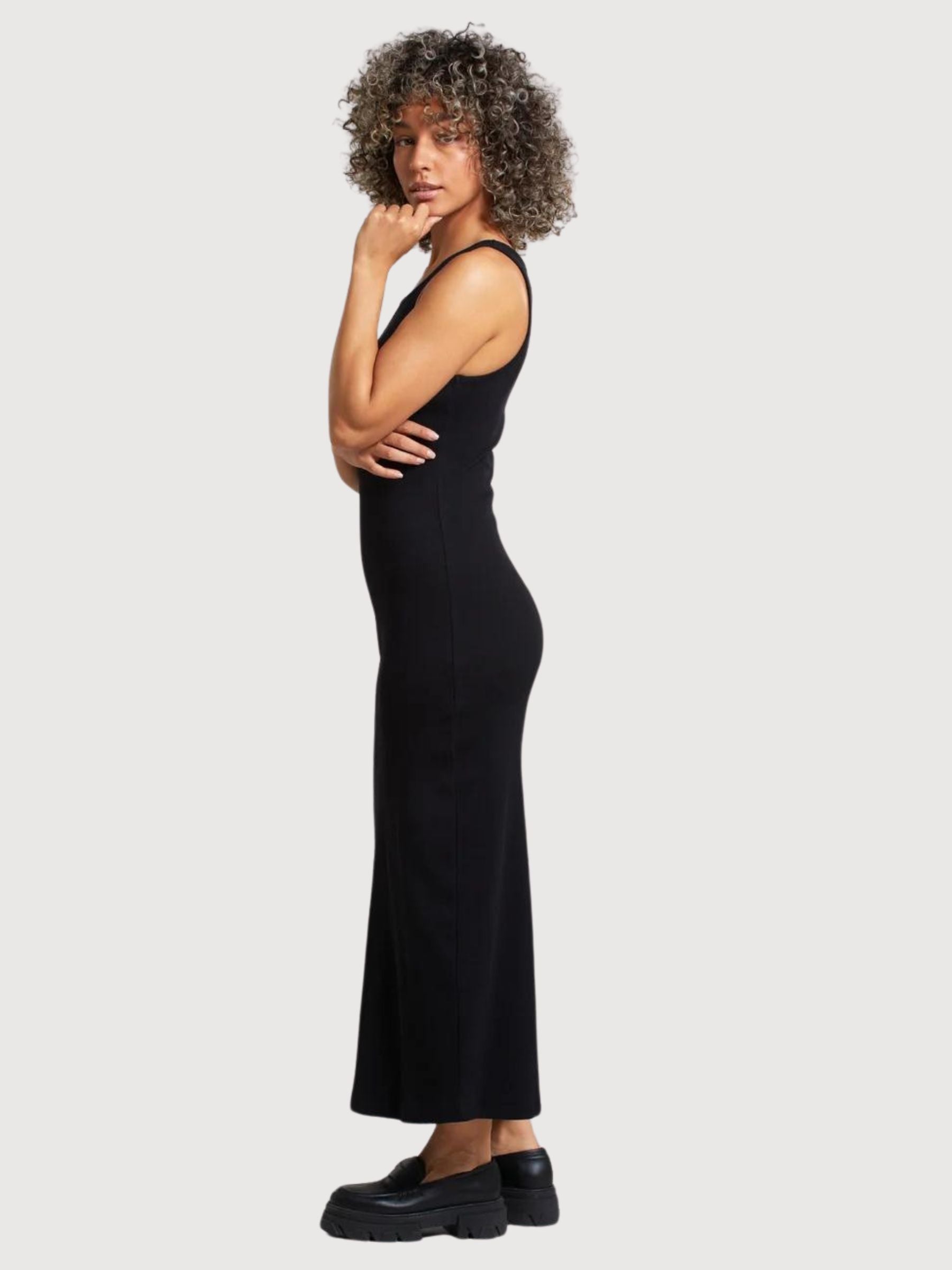 Dress Rib Motala Black Organic Cotton | Dedicated
