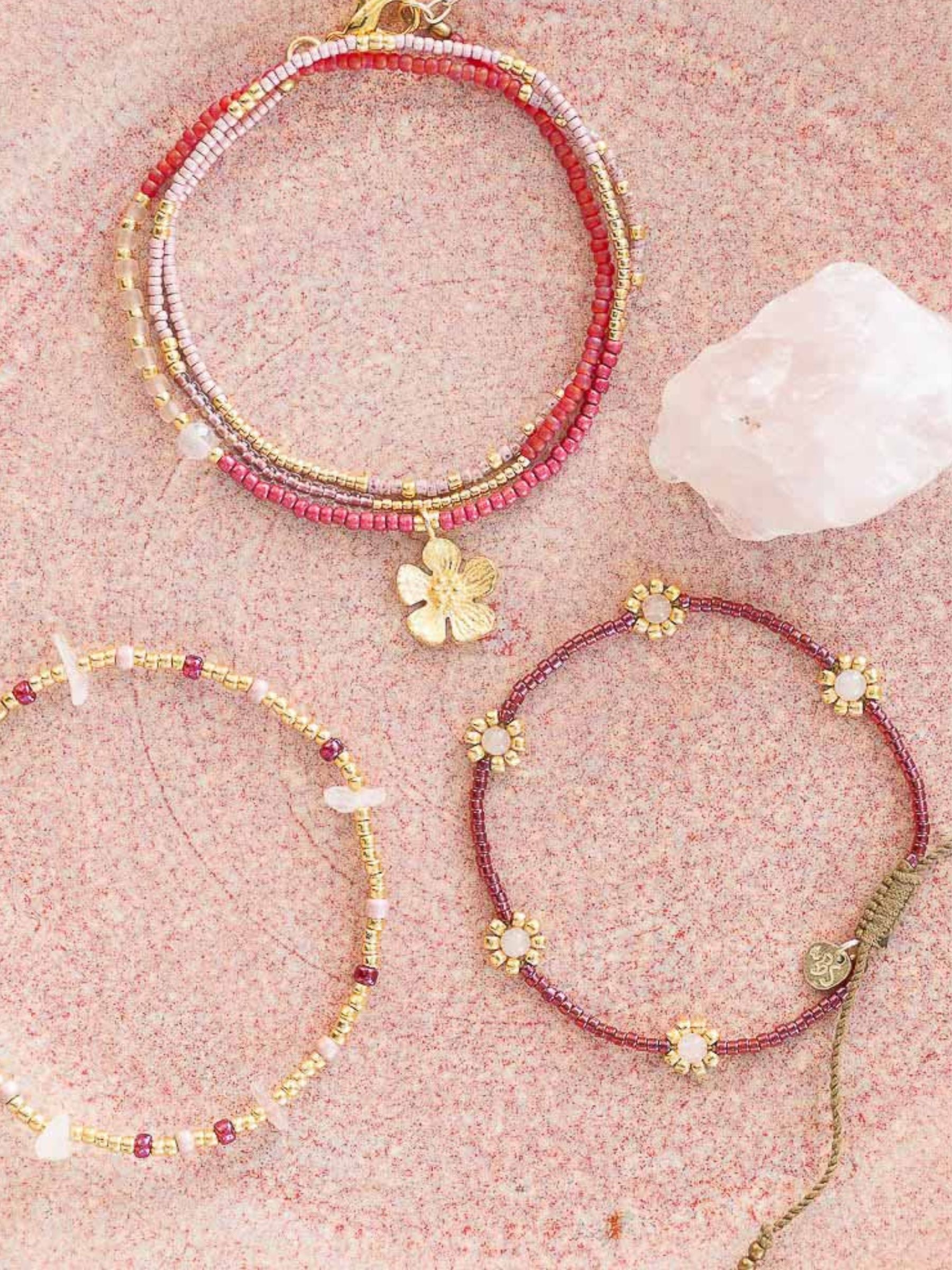 Braccialetto Botanic di quarzo rosa | A Beautiful Story