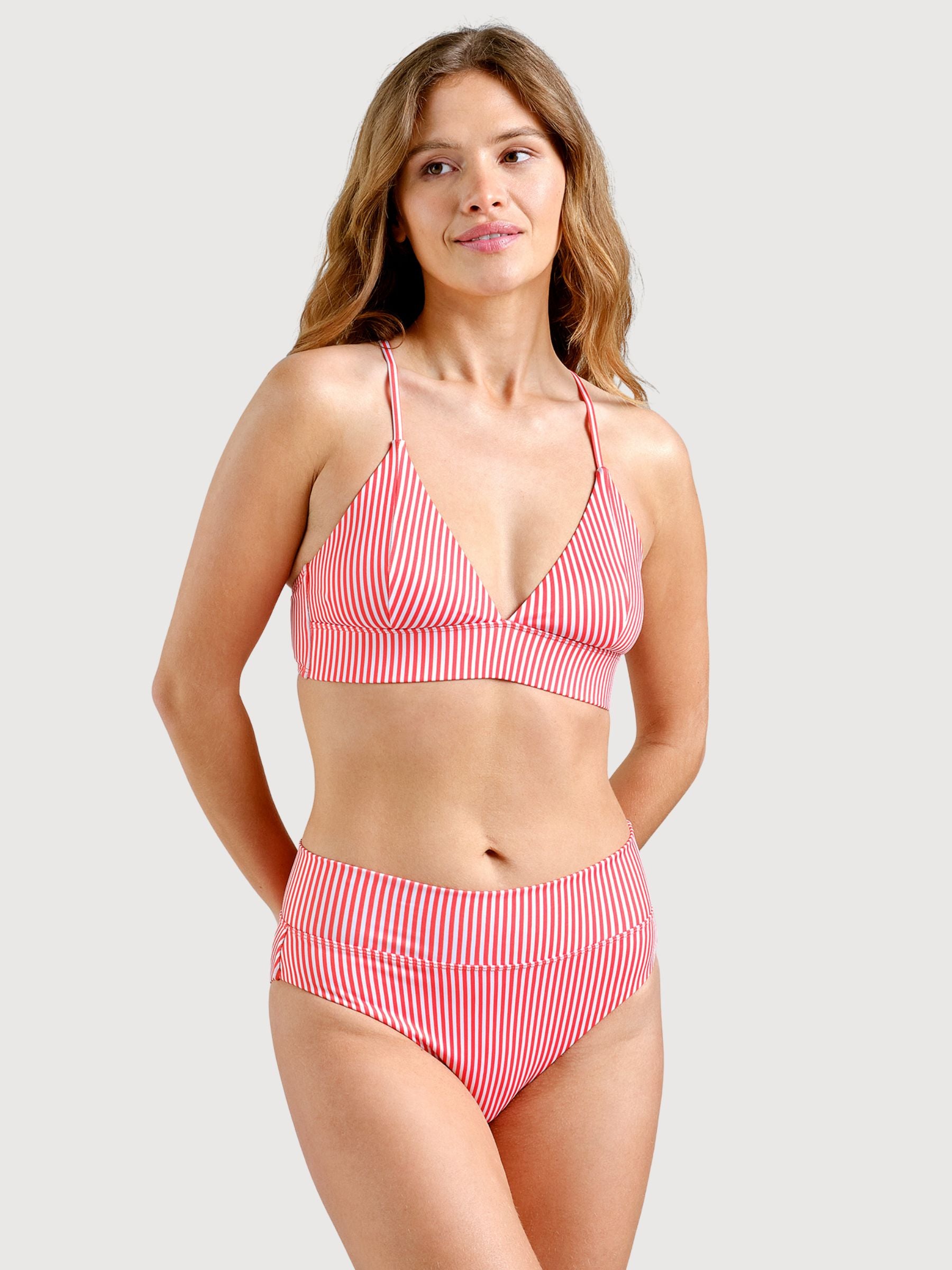 Bikini Pants Slite Thin Stripe Red | DEDICATED