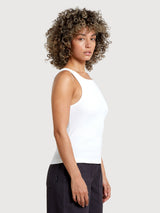 Valdermarsvik Top Bianco Donna Cotone | Dedicated