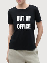 Black T-shirt Sara Out Of Office | Re-bello