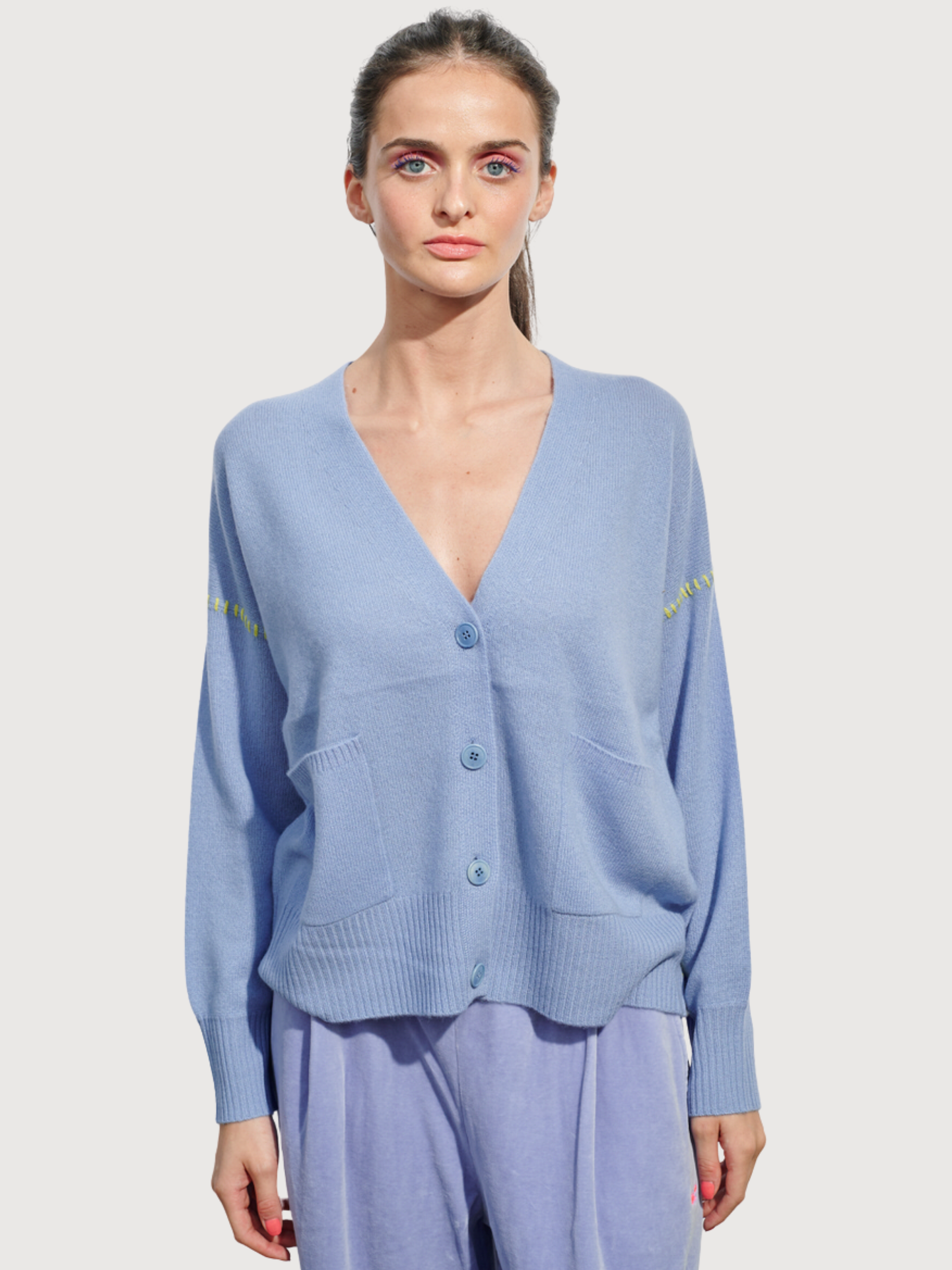 Cardigan Kontrastnaht Cielo | Another Brand