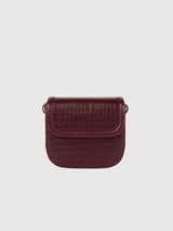 Nina - Pelle stampa coccodrillo color ciliegia scuro | O my bag